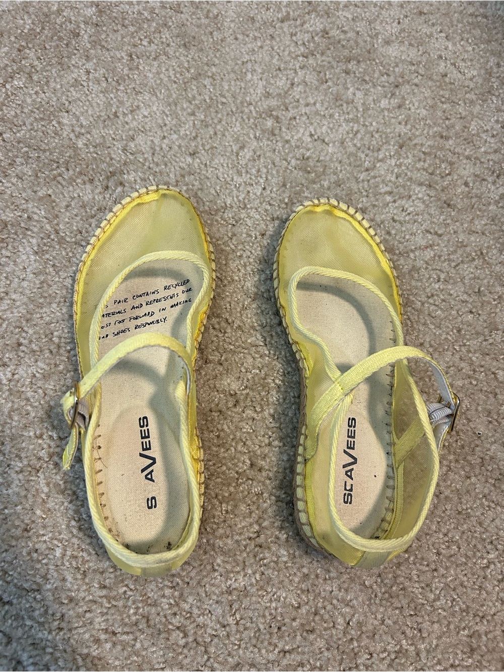 SeaVees Yellow Mary Jane Espadrille Shoes